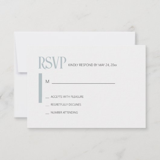 Gewoon Blauwe RSVP Kaartje (Voorkant)