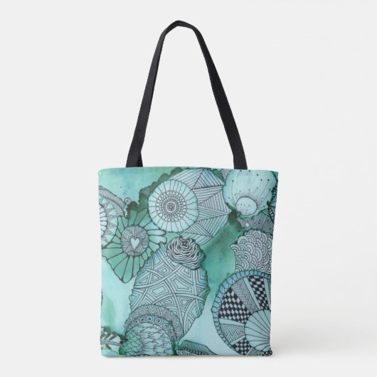 Gewoon Blauwgroen Canvas tas (Achterkant)