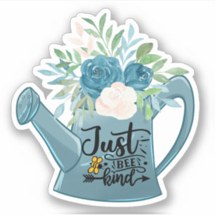Gewoon Blauwgroen Floral Watering-laptop Sticker