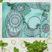 Gewoon Blauwgroen keukenhanddoek (Gevouwen)