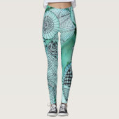 Gewoon Blauwgroen Leggings (Voorkant)