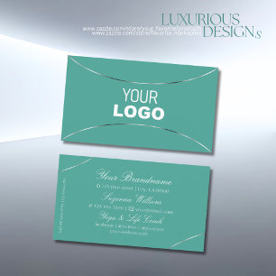 Gewoon Blauwgroen met Silver Decor en Logo Chic St Visitekaartje