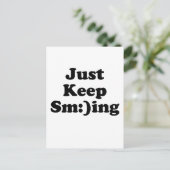 Gewoon blijven glimlachen briefkaart (Staand voorkant)