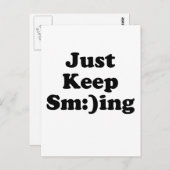 Gewoon blijven glimlachen briefkaart (Voorkant / Achterkant)