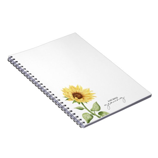 "Gewoon blijven groeien" Zonnebloem Notitieboek (Rechterzijde)