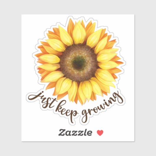 "Gewoon blijven groeien" Zonnebloem Sticker (Vel)