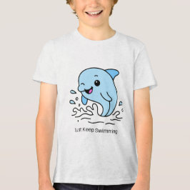 Gewoon blijven zwemmen Dolfijn Kids Shirt – Cute O