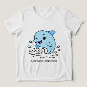 Gewoon blijven zwemmen Dolfijn Kids Shirt – Cute O