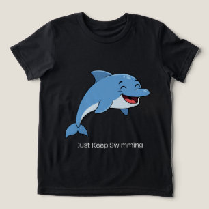 Gewoon Blijven Zwemmen Dolfijn Kinderen Shirt – Cu