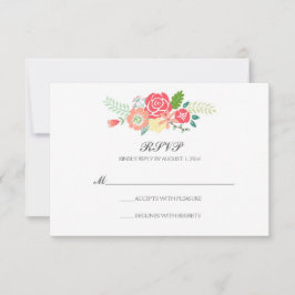 Gewoon Bloemen & Strepen Bruiloft RSVP / Mint