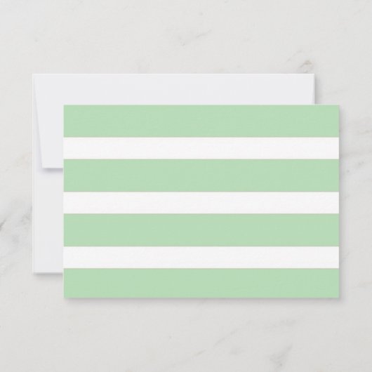 Gewoon Bloemen & Strepen Bruiloft RSVP / Mint (Achterkant)