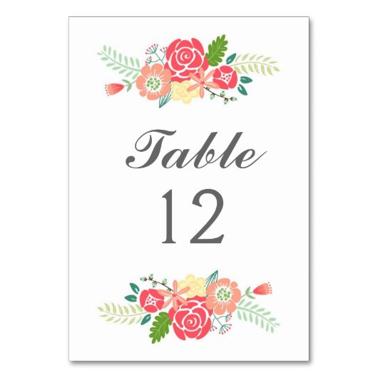 Gewoon bloementafelnummer tafel Kaarten (Voorkant)