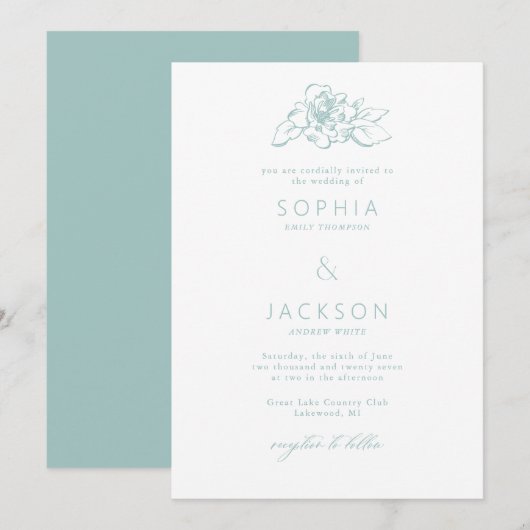 Gewoon Bloom Zee-schuimen Groen Wit Wedden Kaart (Voorkant / Achterkant)