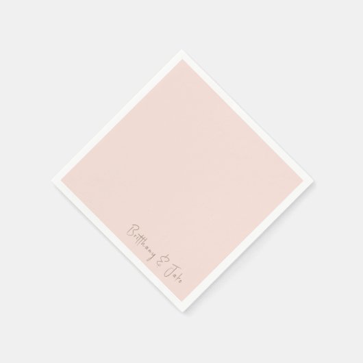 Gewoon Blush Gold Script bruiloft cocktail Servet (Hoek)