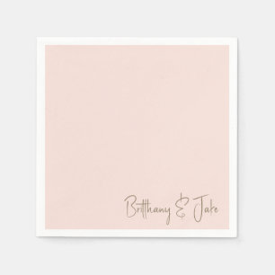 Gewoon Blush Gold Script Wedding Cocktail II Servet