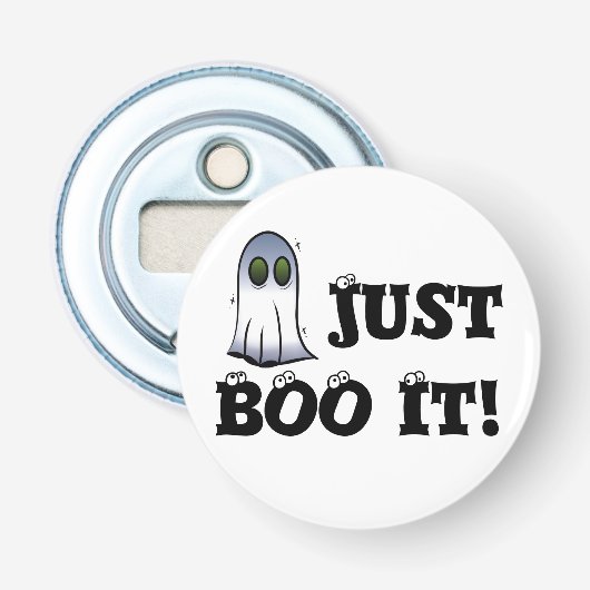 Gewoon Boe Het Spook Button Flesopener (Voorkant)