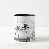 Gewoon Breathe Hawaii Buddha Black White Foto Mok (Midden)