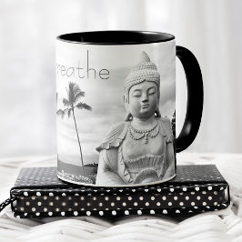 Gewoon Breathe Hawaii Buddha Black White Foto Mok