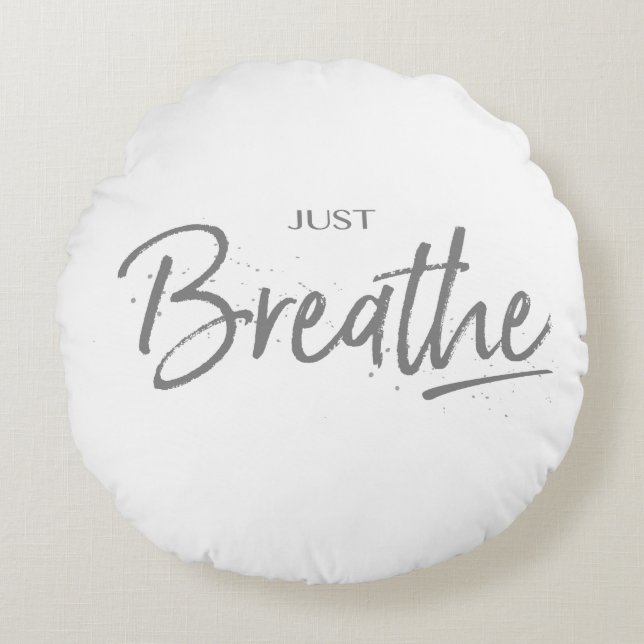 Gewoon Breedte, Yoga, Zen Quote Rond Kussen (Voorkant)