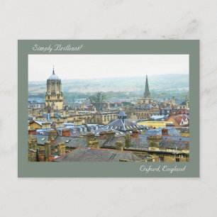 Gewoon briljant, daktop Uitzicht van Oxford, Engel Briefkaart