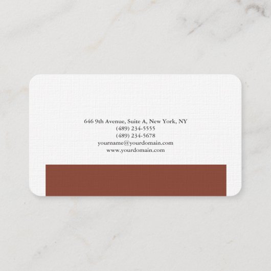 Gewoon bruin bruin design met minimale vereisten visitekaartje (Achterkant)
