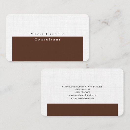 Gewoon bruin bruin design met minimale vereisten visitekaartje (Voorkant / Achterkant)