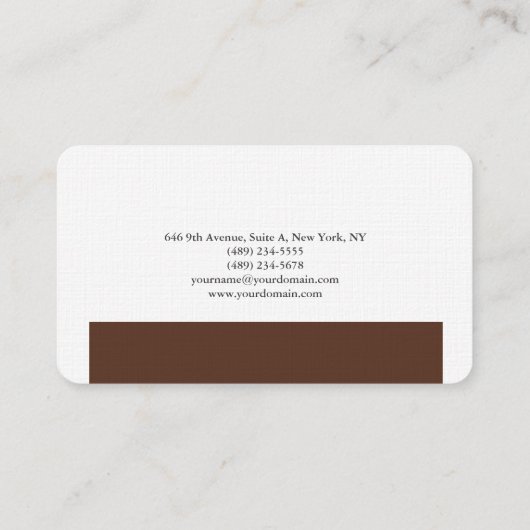 Gewoon bruin bruin design met minimale vereisten visitekaartje (Achterkant)