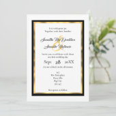 Gewoon bruin en gouden bruin huwelijk kaart (Staand voorkant)