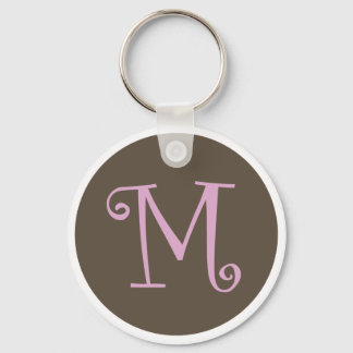 Gewoon bruin en roze Sleutelhanger "M"