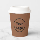 Gewoon bruin logo toevoegen papieren bekers (Voorkant)