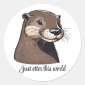 Gewoon buiten deze wereld ronde sticker (Voorkant)