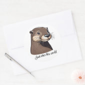 Gewoon buiten deze wereld ronde sticker (Envelop)
