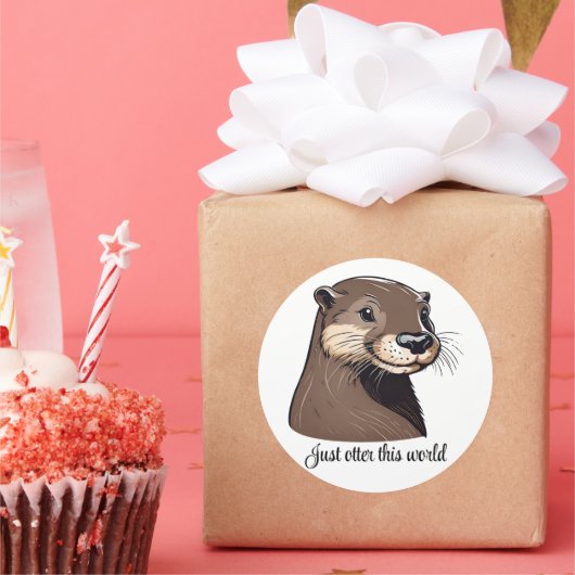 Gewoon buiten deze wereld ronde sticker (Feest)