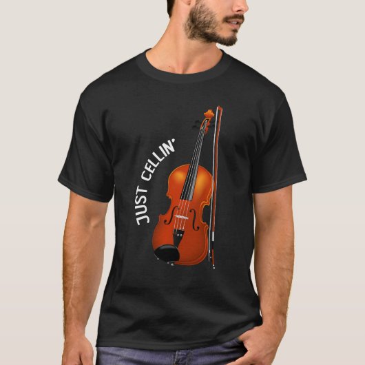 Gewoon Celend Grappig Ontspannen Cello Viool T-shirt (Voorkant)