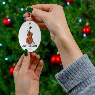 Gewoon Cellin Cellist Uitvoering Muziek Cello Aang Metalen Ornament