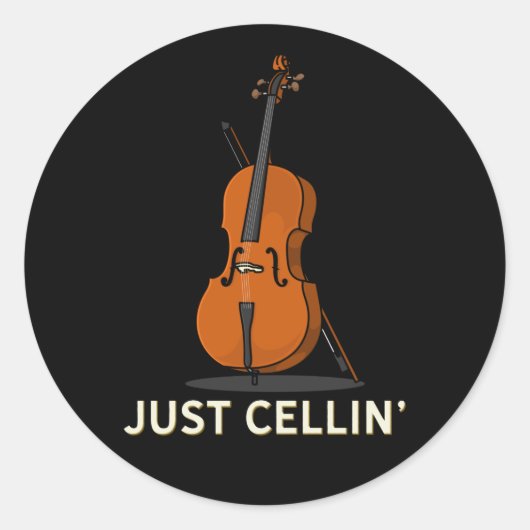 Gewoon Cellin Cello Gag Classic Ronde Sticker (Voorkant)