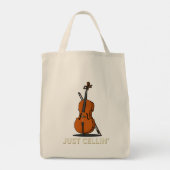 Gewoon Cellin Cello Gag Novelty Tote Bag (Achterkant)