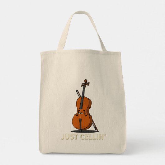 Gewoon Cellin Cello Gag Novelty Tote Bag (Achterkant)