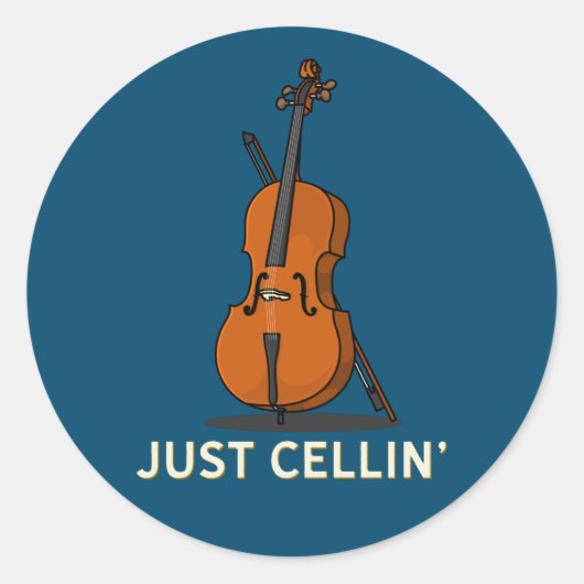 Gewoon Cellin Cello Print Ronde Sticker (Voorkant)