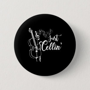 Gewoon Cellin Grappige Cellist Muzikant Cadeau Cel Ronde Button 5,7 Cm