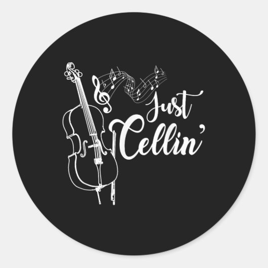 Gewoon Cellin Grappige Cellist Muzikant Cadeau Cel Ronde Sticker (Voorkant)