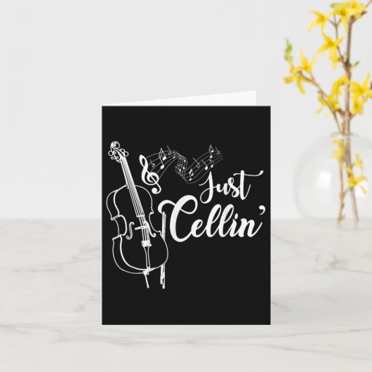 Gewoon Cellin Grappige Cellist Muzikant Geschenk C Kaart (Gele Bloem)