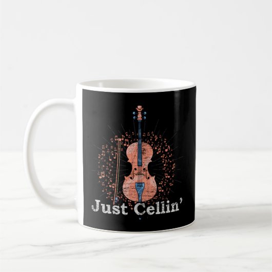 Gewoon Cellin speler Muzikant Cellist Cello Koffiemok (Links)
