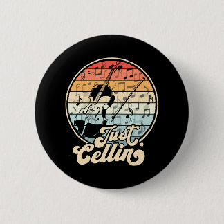 Gewoon Cello Grappige Cellist Muzikant Ronde Button 5,7 Cm