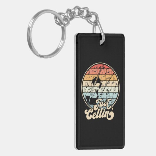 Gewoon Cello Grappige Cellist Muzikant Sleutelhanger (Voorkant Links)