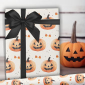 Gewoon charmant Jack-O-Lantern patroon Halloween Cadeaupapier