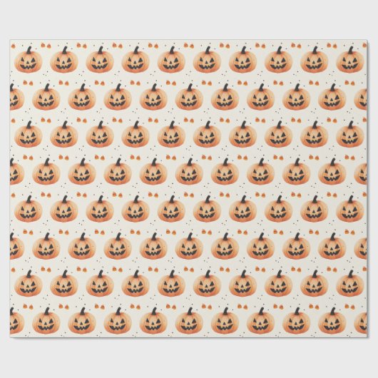 Gewoon charmant Jack-O-Lantern patroon Halloween Cadeaupapier (Vlak)