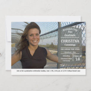 Gewoon charmante afstudeerfeest aankondiging