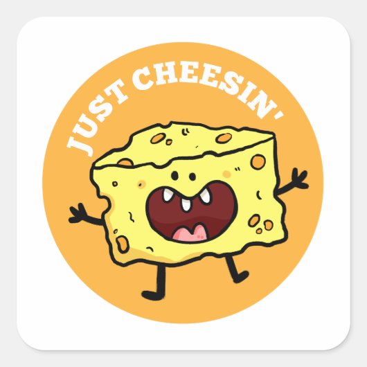 Gewoon Cheesin 'Schattige Cheese Pun Sticker (Voorkant)