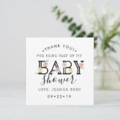 Gewoon Chic Floral Garden Baby shower Dank je wel Bedankkaart (Staand voorkant)